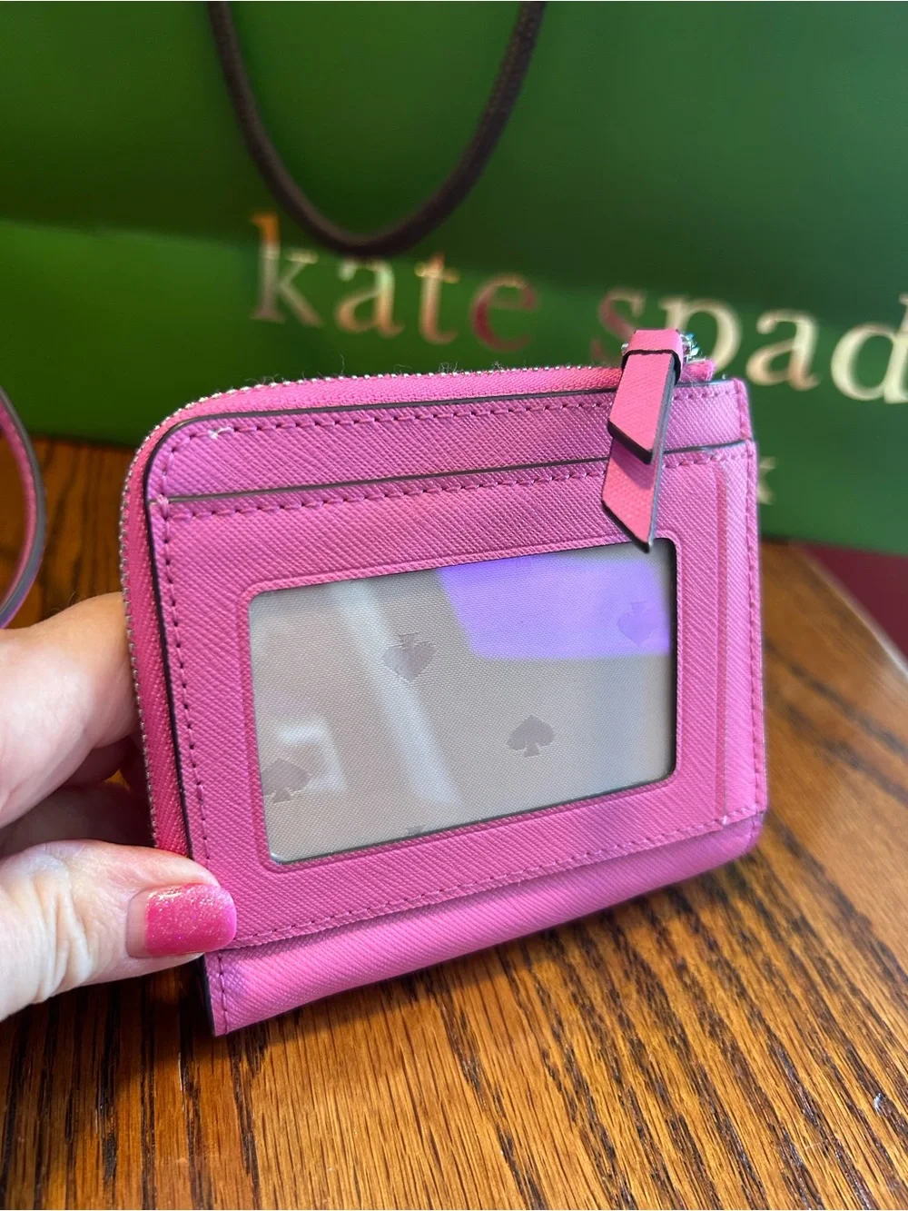 kate spade Hot Pink Crossbody with Chain and Card Wallet
